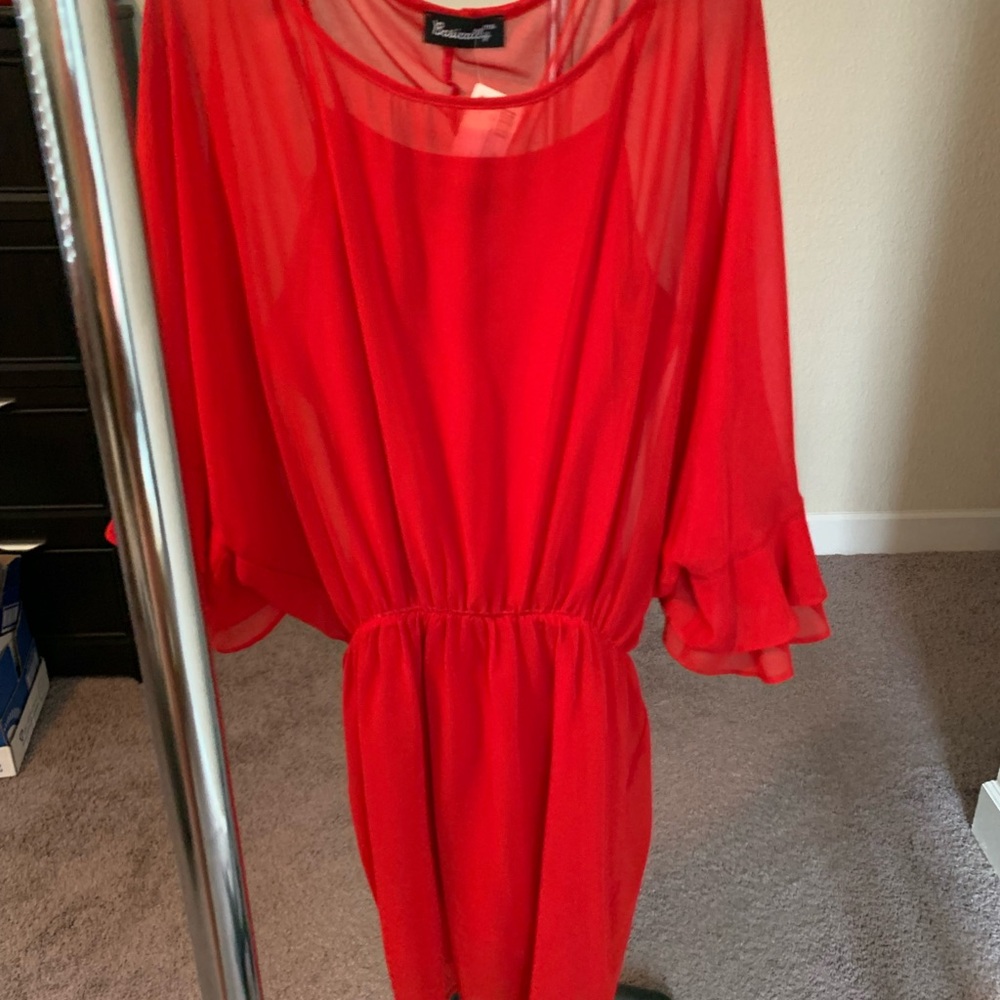 Basically 2 piece red party dress.